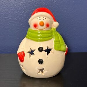 Snowman Tealight Candle Holder Holiday Decoration Christmas